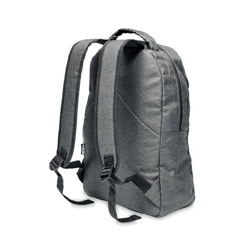 Mochila jaspeada con bolsillo exterior cremallera ref MO6515 - Back Negro