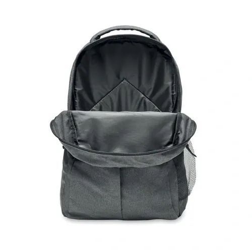 Mochila jaspeada con bolsillo exterior cremallera ref MO6515 - Open Negro