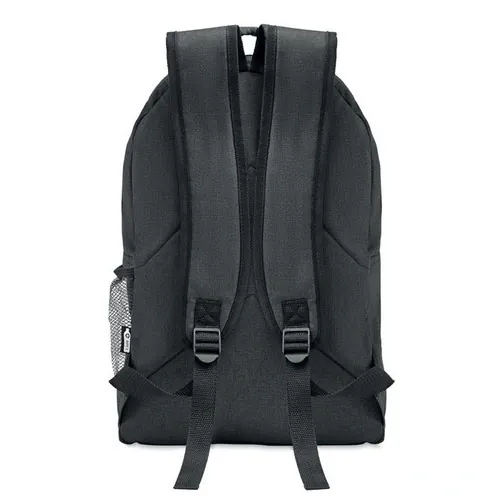 Mochila jaspeada con bolsillo exterior cremallera ref MO6515 - Top Negro
