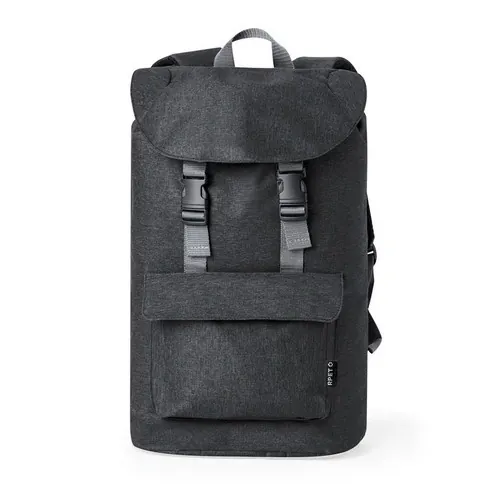 Mochila RPET con cierre seguro y diseño sostenible ref TU25 - Negro