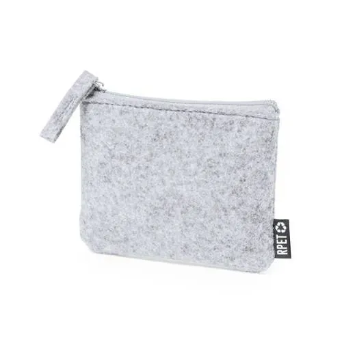 Monedero elegante de fieltro RPET con cierre de cremallera ref 1897 - Gris