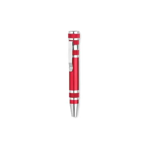 Multiherramienta de aluminio con 6 accesorios ref 4305 - Rojo