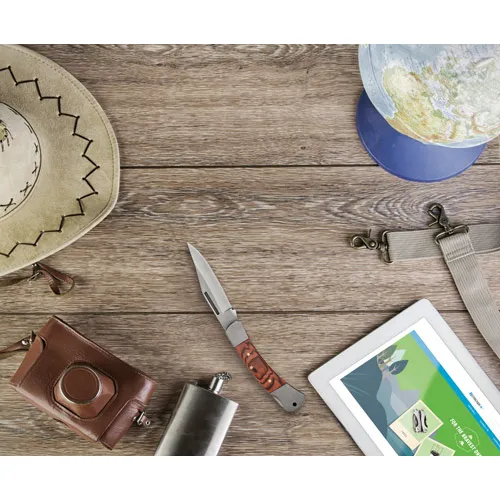 Navaja de bolsillo de acero inoxidable y madera ref 94031