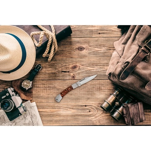 Navaja de bolsillo de acero inoxidable y madera ref 94031