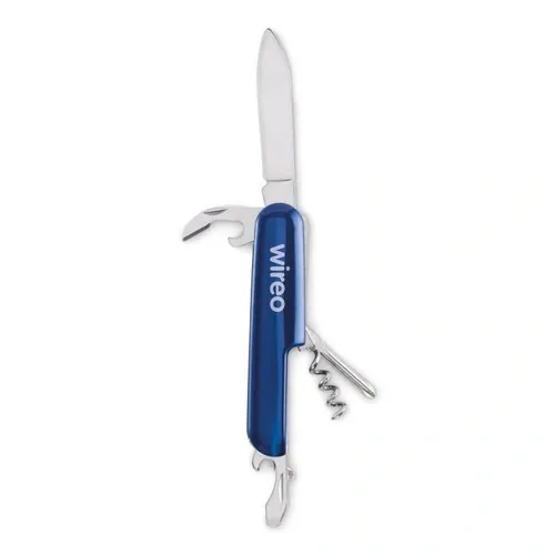 Navaja multifunción de aluminio reciclado con 5 funciones ref MO2531 - Azul Printed