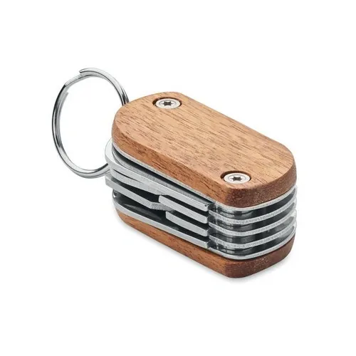 Navaja multiusos de acero inoxidable con luz LED ref MO2298 - Back Madera