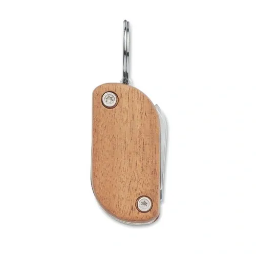 Navaja multiusos de acero inoxidable con luz LED ref MO2298 - Open Madera