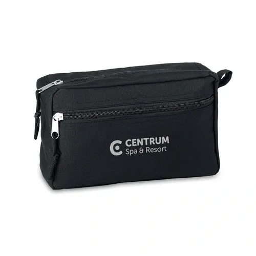 Neceser doble cremallera en RPET 600D ref MO6155 - Printed Negro