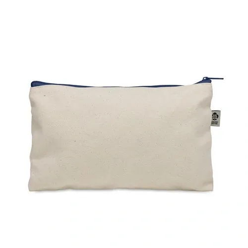 Neceser de algodón orgánico con cremallera colorida ref MO2379 - Back Azul