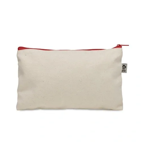 Neceser de algodón orgánico con cremallera colorida ref MO2379 - Back Rojo