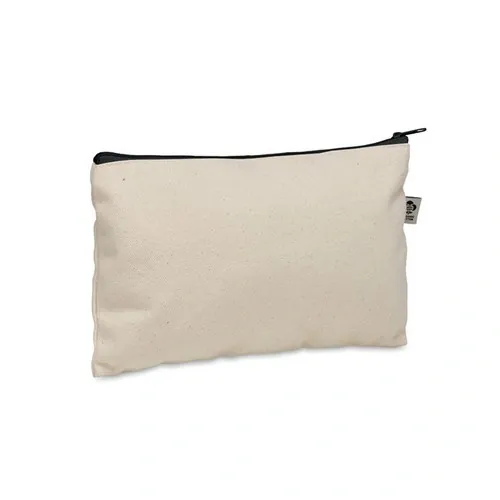 Neceser de algodón orgánico con cremallera colorida ref MO2379 - Front Negro
