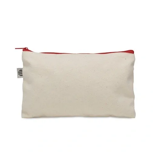 Neceser de algodón orgánico con cremallera colorida ref MO2379 - Side Rojo