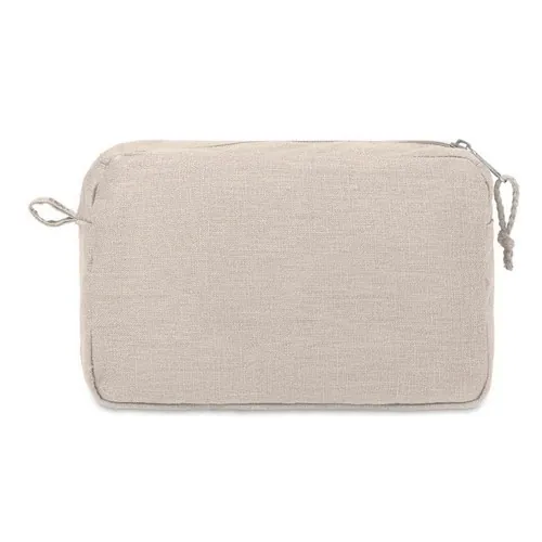 Neceser de doble cremallera de cáñamo ref MO6165 - Back Beig