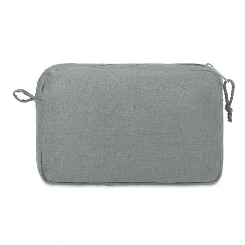 Neceser de doble cremallera de cáñamo ref MO6165 - Back Gris
