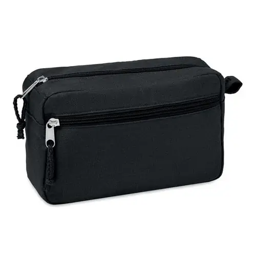 Neceser de doble cremallera de cáñamo ref MO6165 - Negro