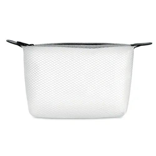 Neceser de viaje transparente de malla con cremallera ref MO9827 - Blanco Transparente