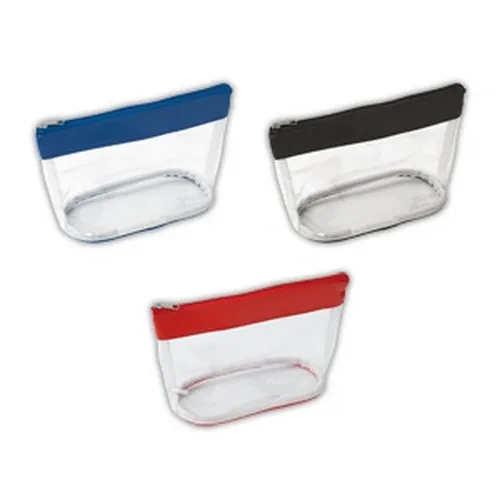 Neceser PVC transparente con cremallera colores ref MO18
