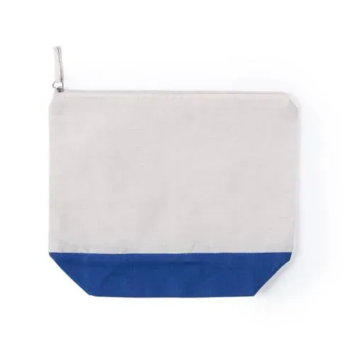 Neceser multiusos de algodón bicolor con cremallera ref 6120 - Azul
