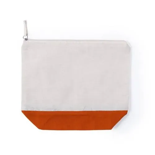 Neceser multiusos de algodón bicolor con cremallera ref 6120 - Naranja