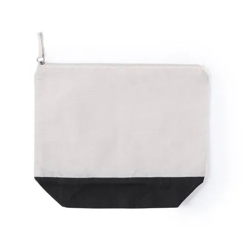 Neceser multiusos de algodón bicolor con cremallera ref 6120 - Negro