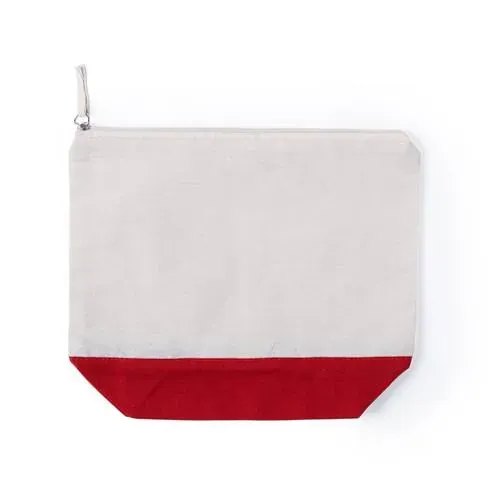 Neceser multiusos de algodón bicolor con cremallera ref 6120 - Rojo