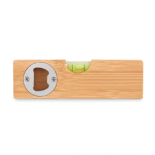 Nivel de burbuja de bambú con abrebotellas integrado ref MO6495 - Back Madera