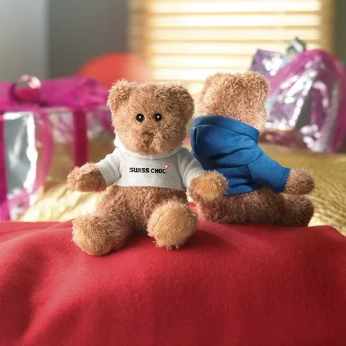 Osito de peluche con camiseta y capucha sublimada ref MO7375 - 1 Blanco