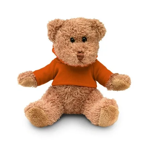Osito de peluche con camiseta y capucha sublimada ref MO7375 - Front Naranja