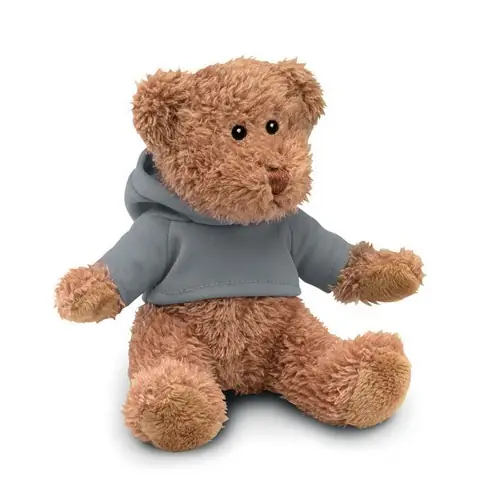 Osito de peluche con camiseta y capucha sublimada ref MO7375 - Gris