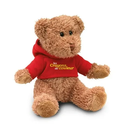 Osito de peluche con camiseta y capucha sublimada ref MO7375 - Printed Rojo