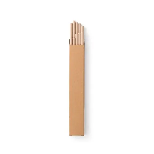 Pajitas de papel kraft desechables en caja ref 94098 - Natural 02