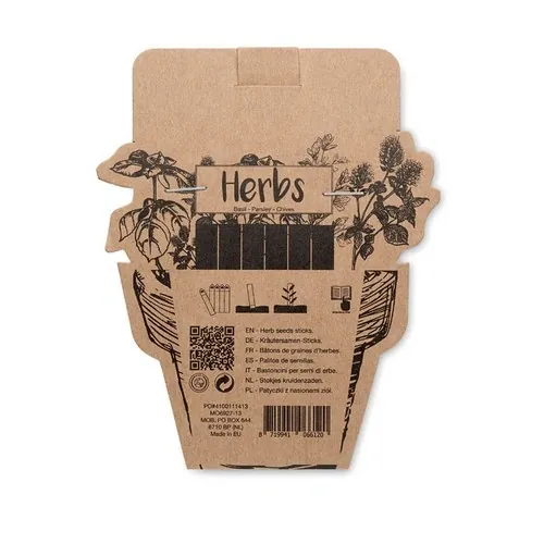 Palitos de hierbas con semillas de cebollino albahaca perejil ref MO6927 - Back Beig