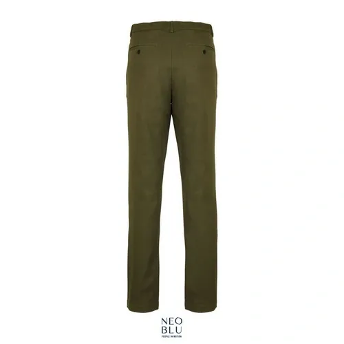 Pantalón chino con cintura elástica de algodón ref S03178 - Kaki Oscuro Back