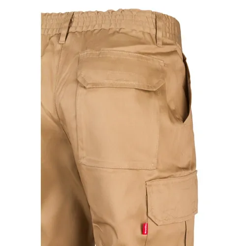 Pantalón multibolsillos con cintura elástica ref 36116 - Natural 05