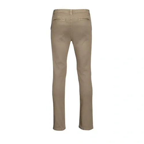 Pantalones chinos etiqueta removible algodón ref S02120 - Castano Back