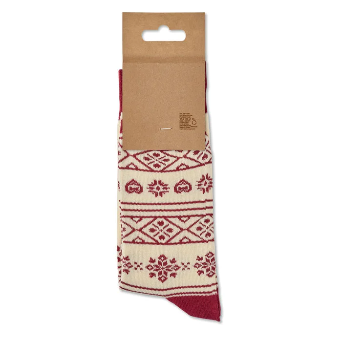 Calcetines de Navidad M con decoraciones festivas ref CX1574 - Beig Abierta
