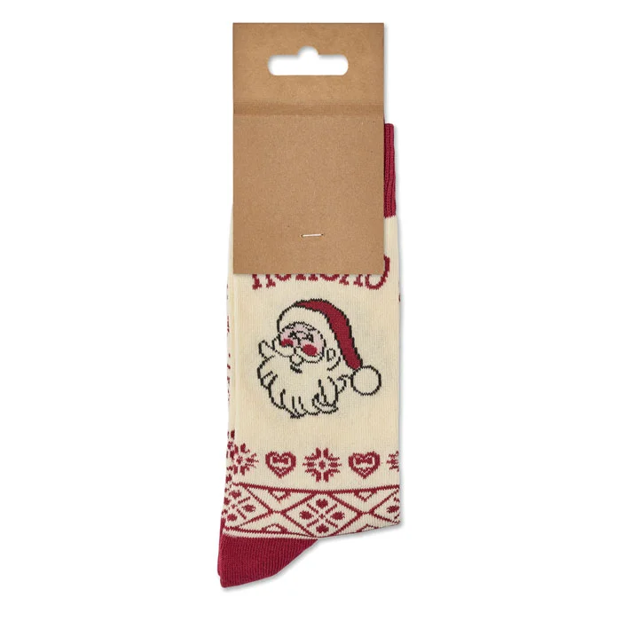 Calcetines de Navidad M con decoraciones festivas ref CX1574 - Beig Arriba
