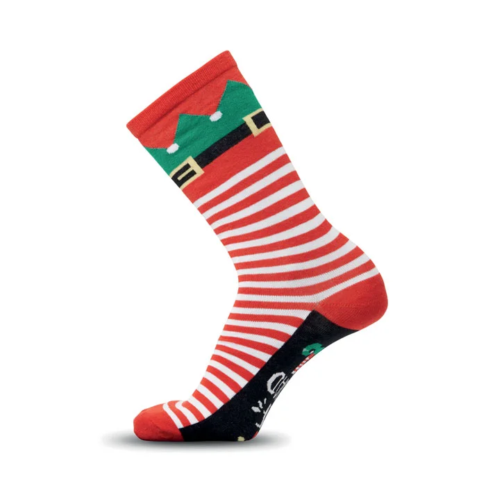 Calcetines de Navidad M con decoraciones festivas ref CX1574 - Blanco Rojo