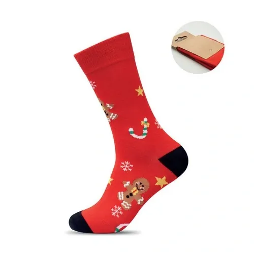 Calcetines de Navidad M con decoraciones festivas ref CX1574 - Rojo
