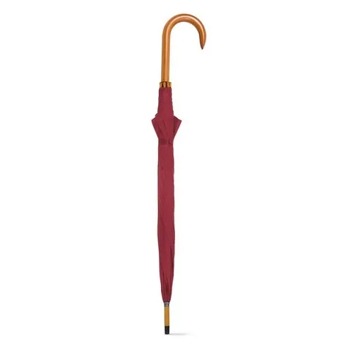 Paraguas automático de poliéster con mango de madera ref 99116 - Burdeos 01