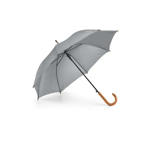 Paraguas automático de poliéster con mango de madera ref 99116 - Gris