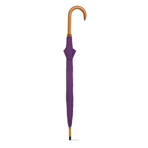 Paraguas automático de poliéster con mango de madera ref 99116 - Morado 01