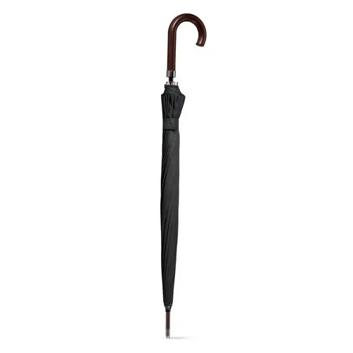Paraguas automático de poliéster pongee mango de madera ref 99136 - Negro