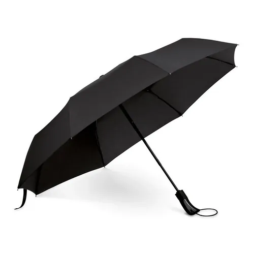 Paraguas plegable automático con mango de goma ref 99151 - Negro 01