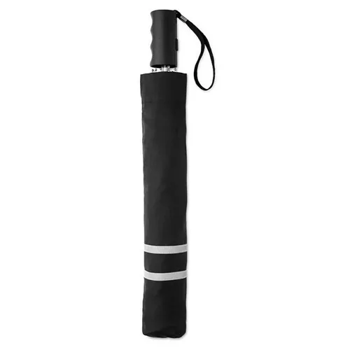Paraguas plegable automático con ribete reflectante ref MO8584 - Back Negro