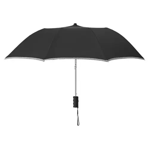 Paraguas plegable automático con ribete reflectante ref MO8584 - Negro