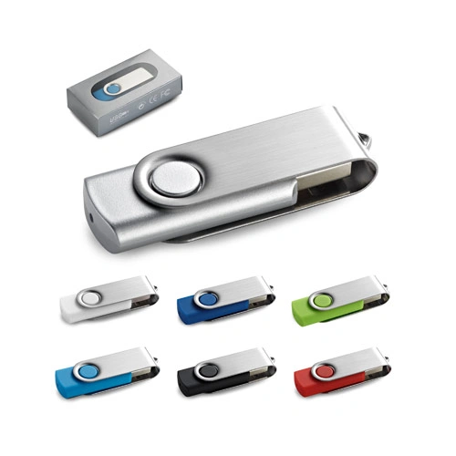 Pen Drive USB 4 GB con clip metálico y acabado de goma ref 97548