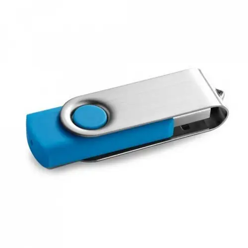 Pen Drive USB 8 GB con acabado de goma y clip metálico ref 97549 - Azul Claro