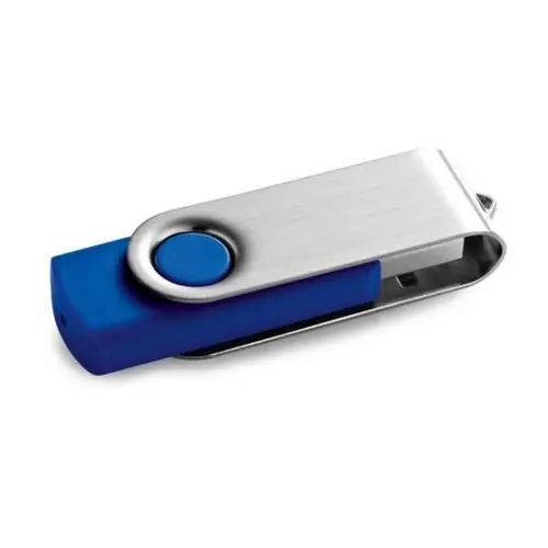 Pen Drive USB 8 GB con acabado de goma y clip metálico ref 97549 - Azul