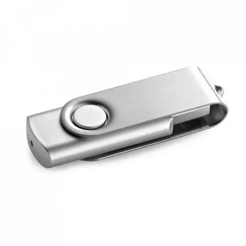 Pen Drive USB 8 GB con acabado de goma y clip metálico ref 97549 - Cromado Satinado